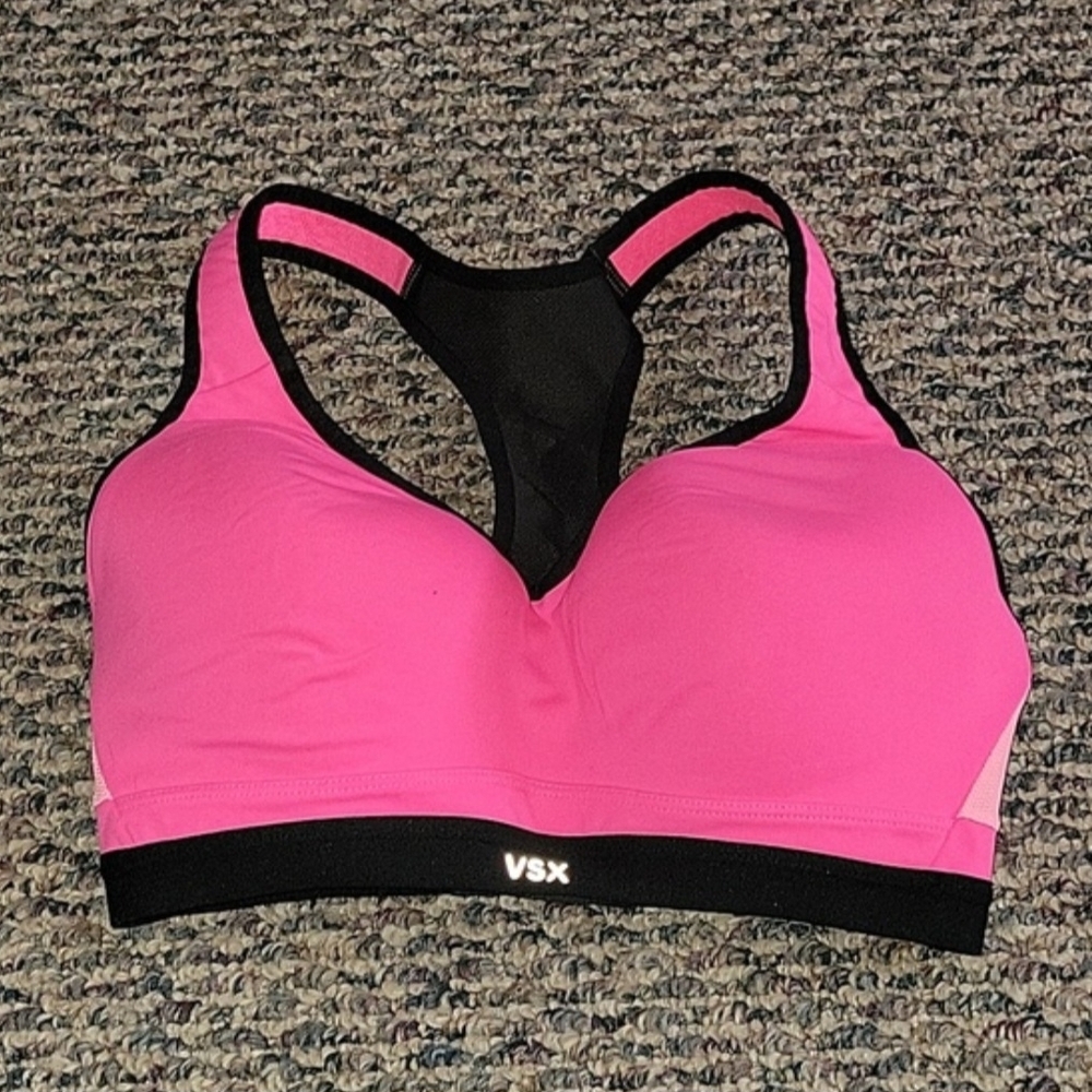 Victoria's Secret VSX Pink and Black Sports Bra